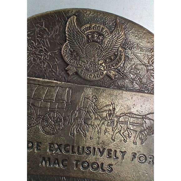 Rare Vintage Mac Tools Limited Edition Men’s Belt Buckle Solid Brass With Stars - Picture 4 of 8
